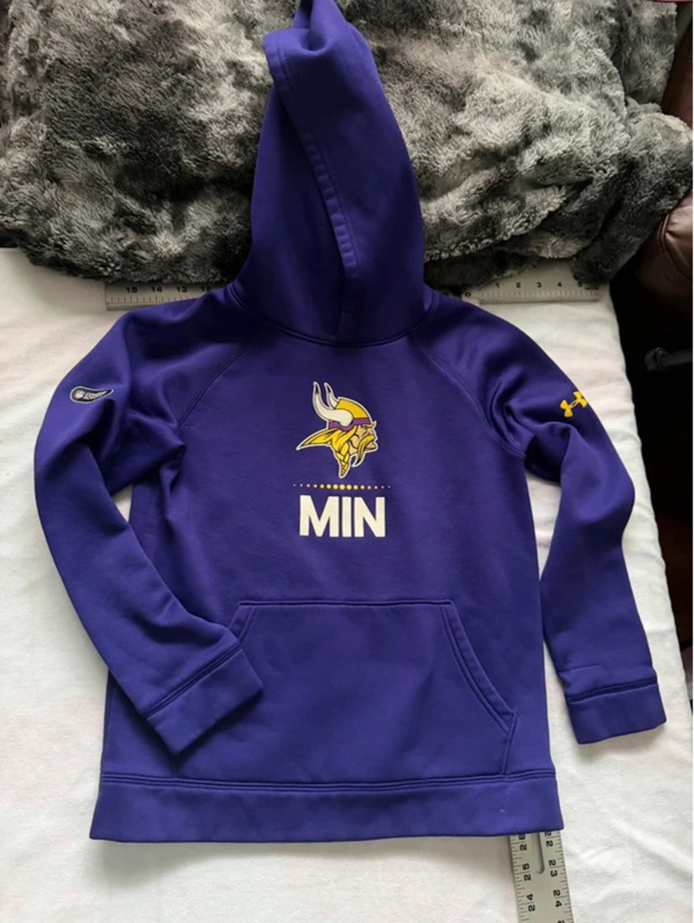 Under Armour Minnesota Vikings Combine Purple Youth Hoodie Sweatshirt M